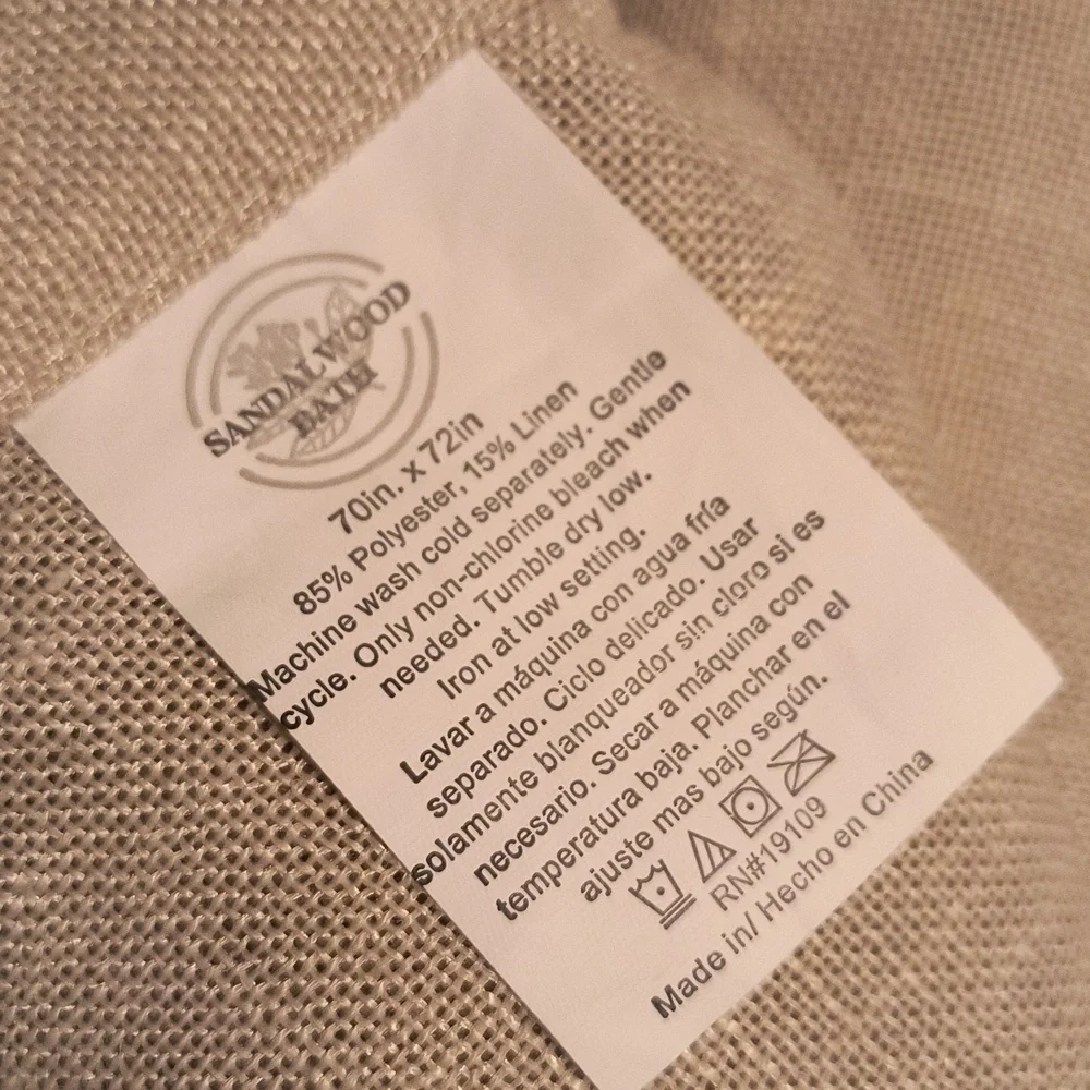 Linen Blend Fringe Shower Curtain